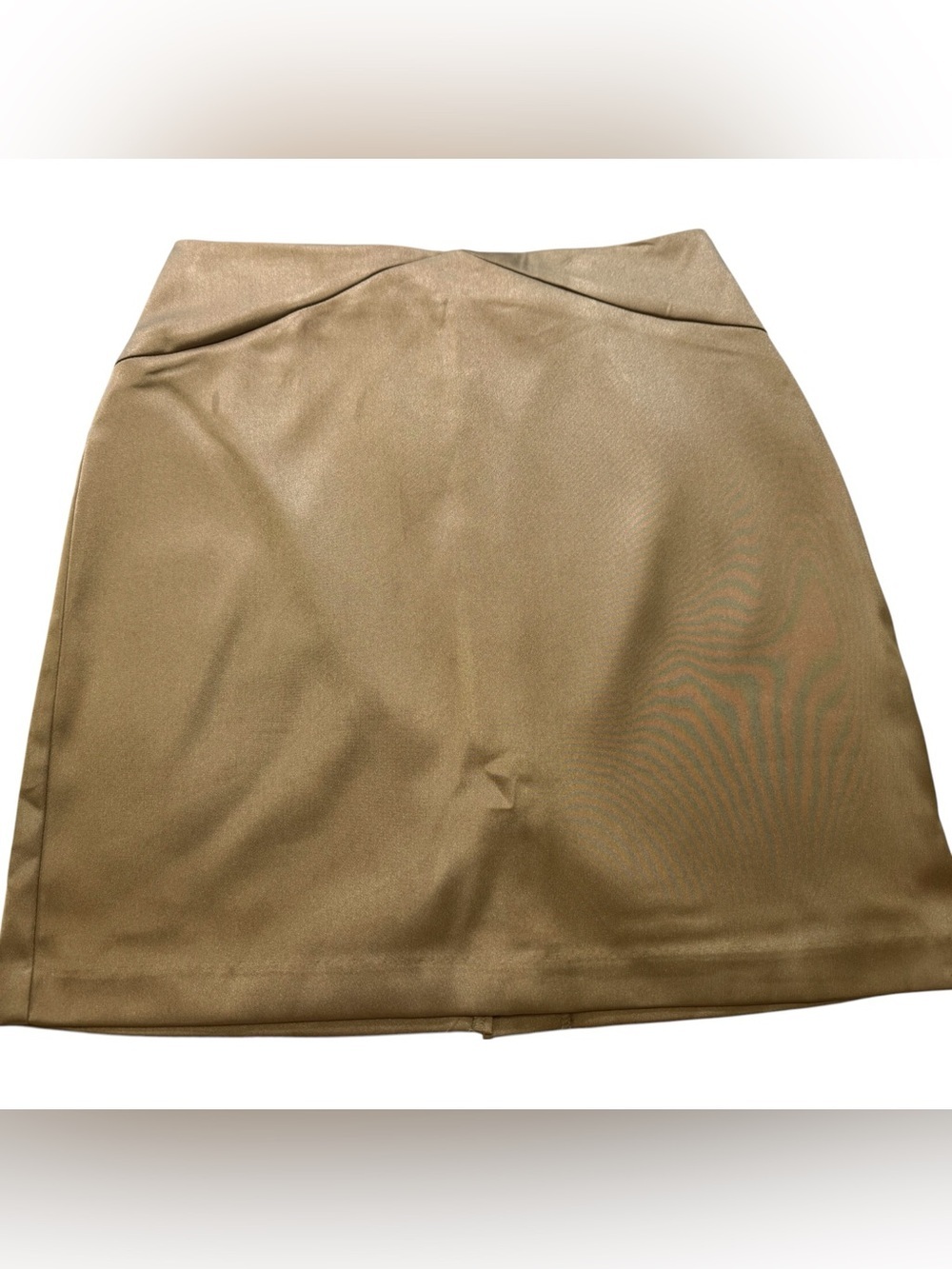 Fashion Bug Tan Faux-Leather Mini Skirt with Crossover Front
